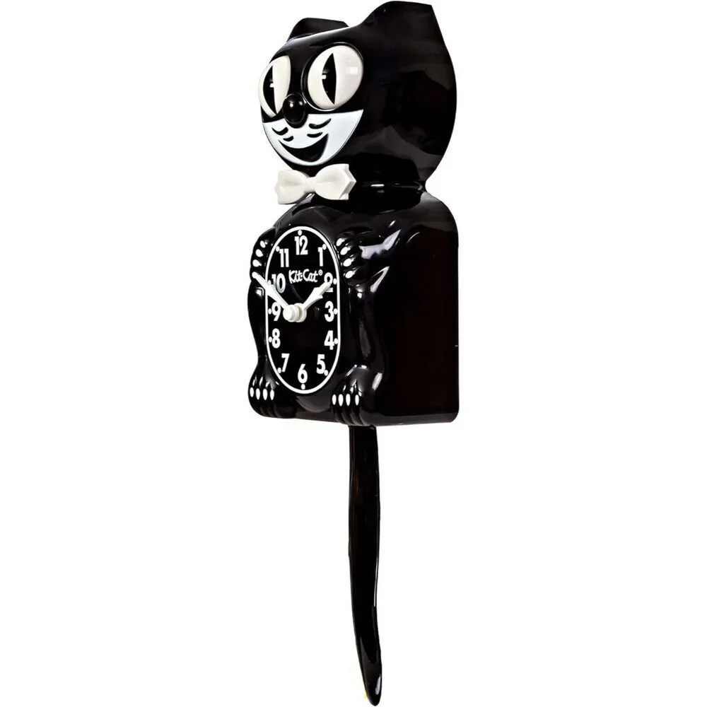 Kit Cat Klock Gentlemen The Original Retro Plastic Classic Black Clock
